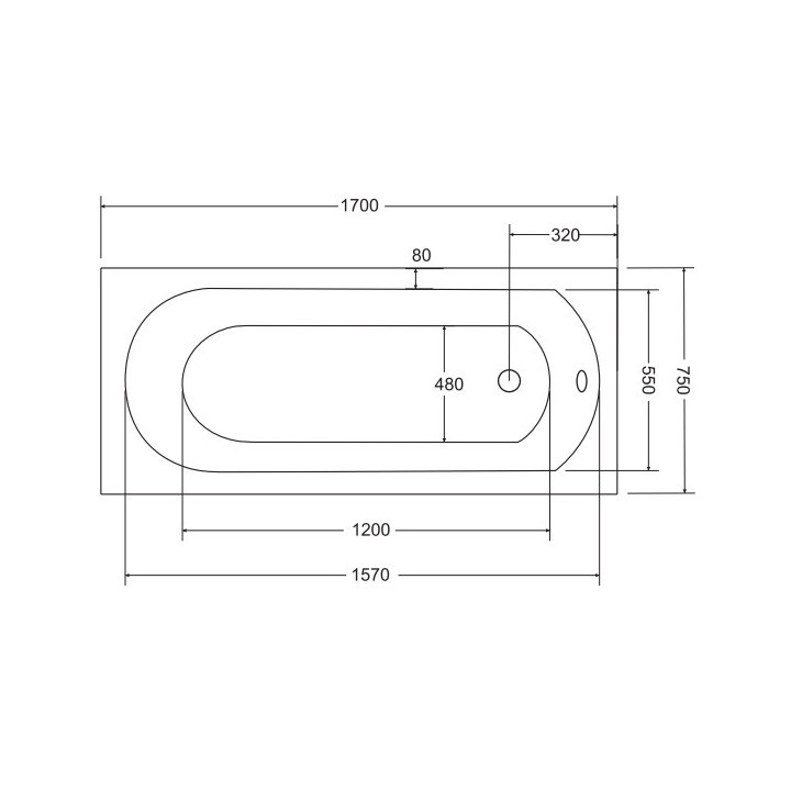 Wanna prostokątna Besco Quadro Slim, 170x75cm, akrylowa, biała