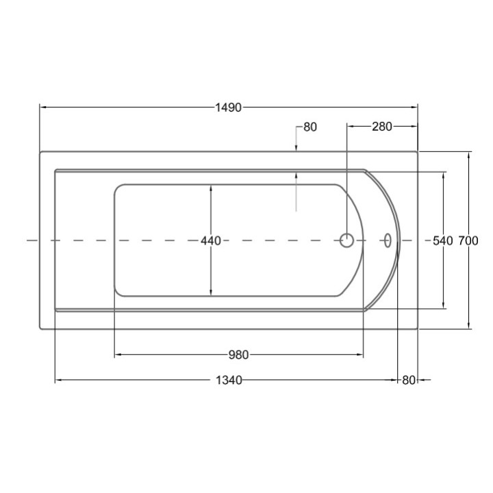 Wanna prostokątna Besco Quadro Slim, 155x70cm, akrylowa, biała