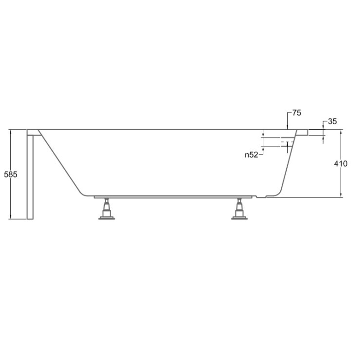 Wanna prostokątna Besco Quadro Slim, 155x70cm, akrylowa, biała