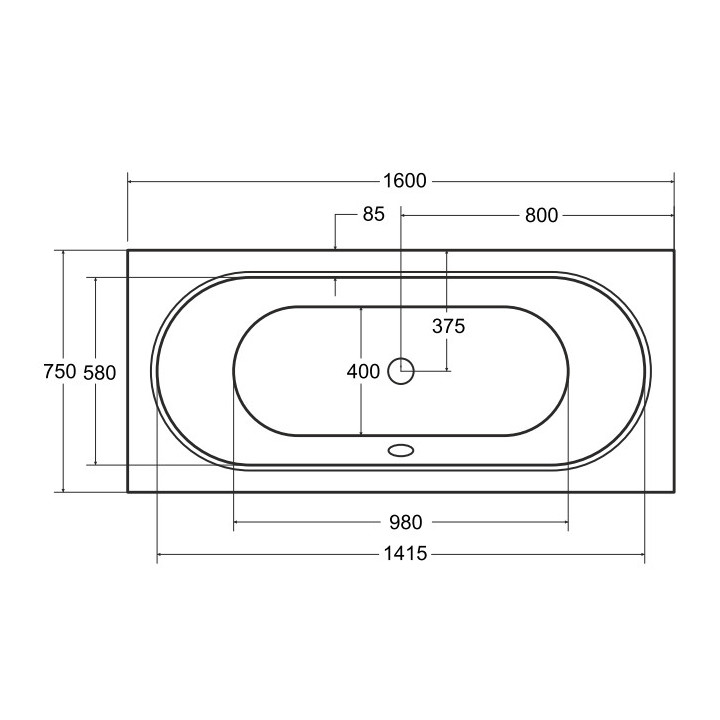 Wanna prostokątna Besco Shea Slim, 150x70cm, akrylowa, biała