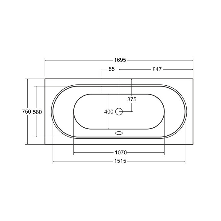 Wanna prostokątna Besco Shea Slim, 150x70cm, akrylowa, biała