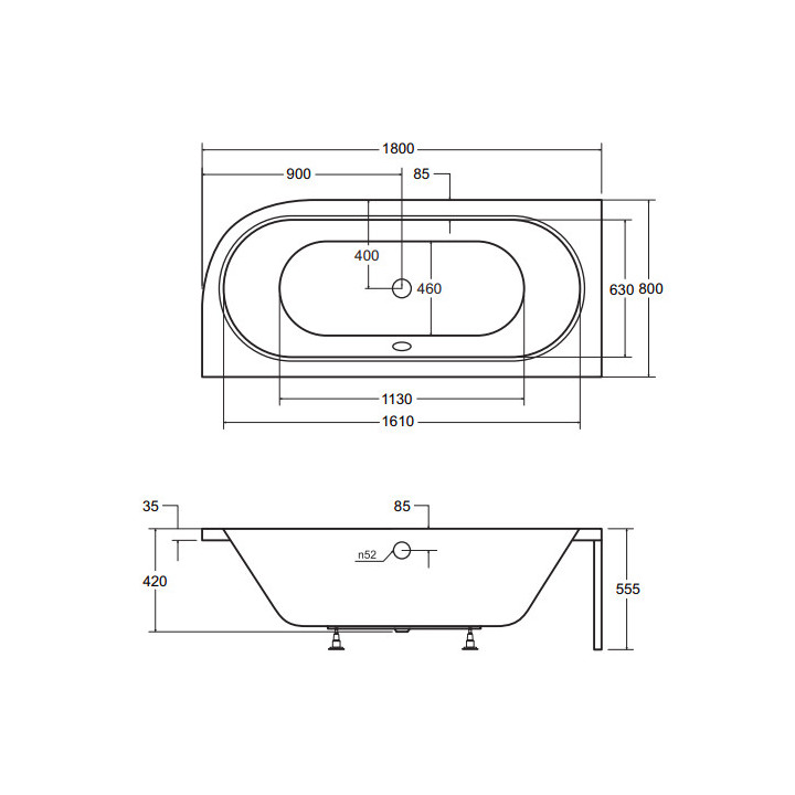 Wanna asymetryczna Besco Avita, 160x75cm, wersja lewa, akrylowa, biała