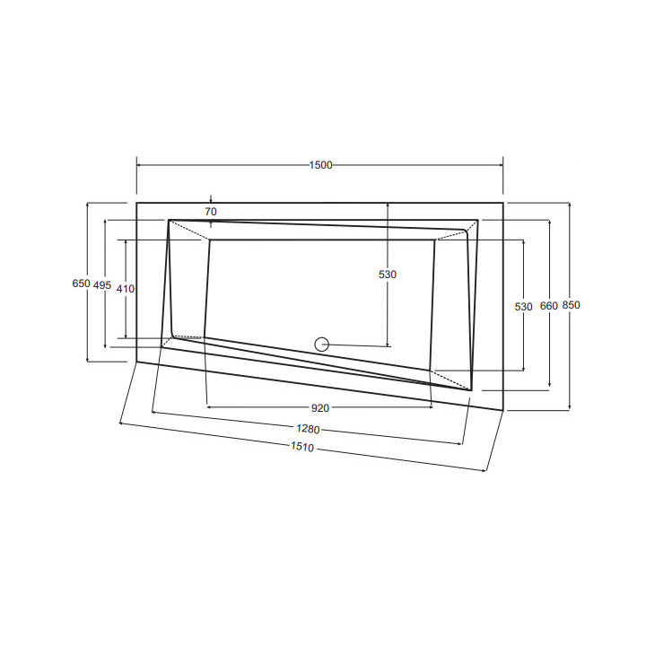 Wanna asymetryczna Besco Avita, 160x75cm, wersja lewa, akrylowa, biała