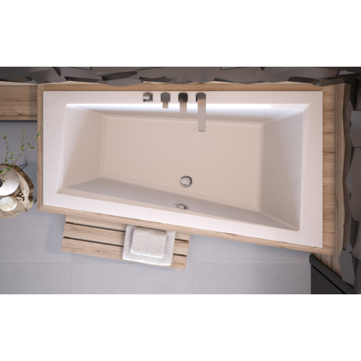 Wanna asymetryczna Besco Avita Slim, 150x75cm, wersja lewa, akrylowa, biała