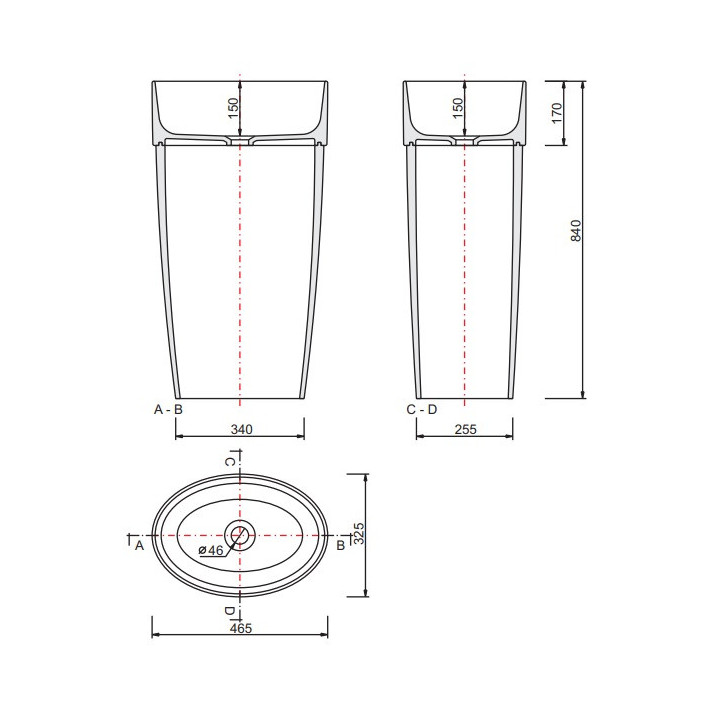 Umywalka nablatowa Besco Uniqa, 32x46cm, bez przelewu, biała