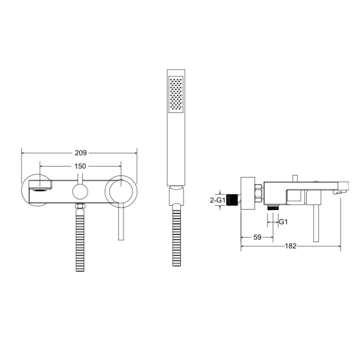 Bateria umywalkowa Besco Decco, podtynkowa, wylewka 180mm, chrom