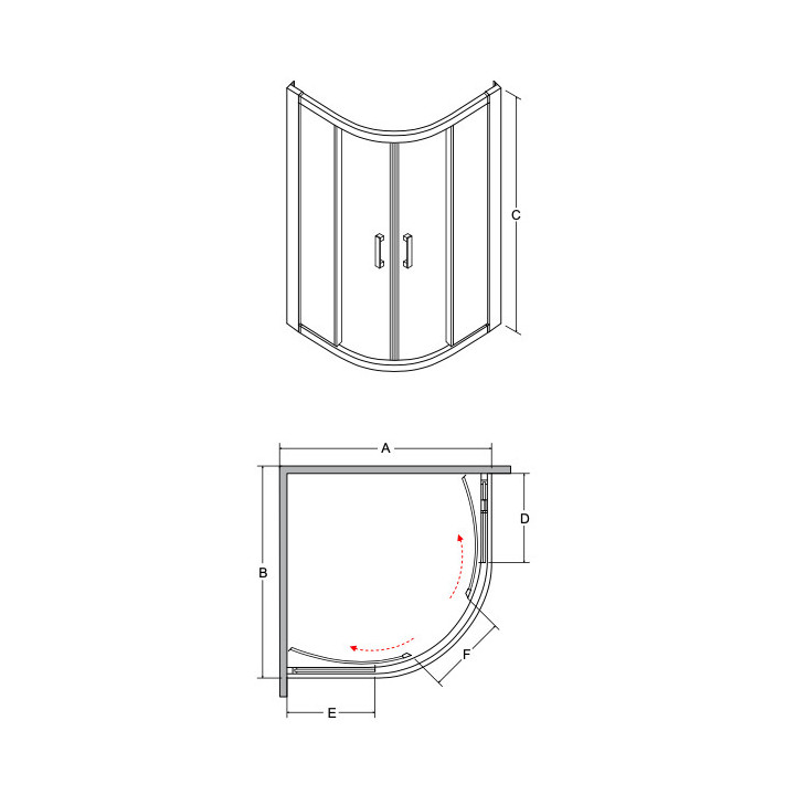 Kabina prysznicowa półokrągła Besco Modern 185, 80x80cm, szkło przejrzyste, profil chrom