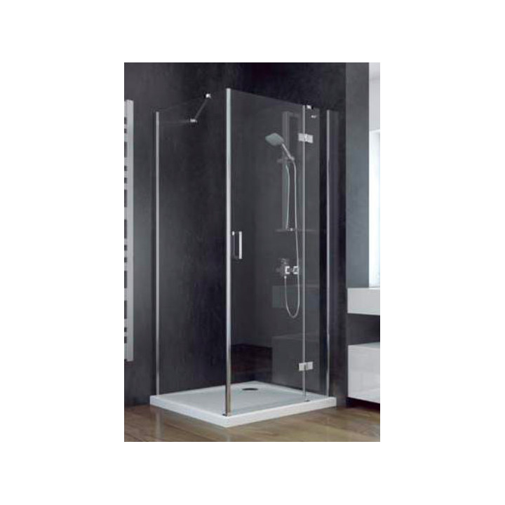 Kabina prysznicowa kwadratowa Besco Viva 195, 80x80cm, wejście narożne, szkło przejrzyste, profil chrom