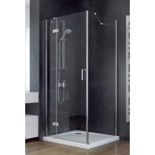 Kabina prysznicowa kwadratowa Besco Viva 195, 80x80cm, wejście narożne, szkło przejrzyste, profil chrom