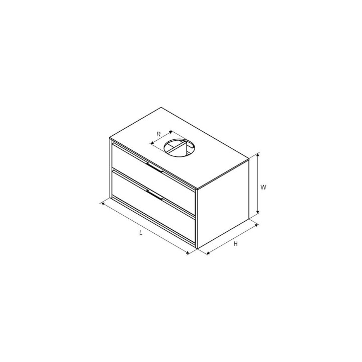 Zestaw szafka pod umywalkę Excellent Tuto, 60x45,7cm, z umywalką, wisząca, czarny mat/dąb