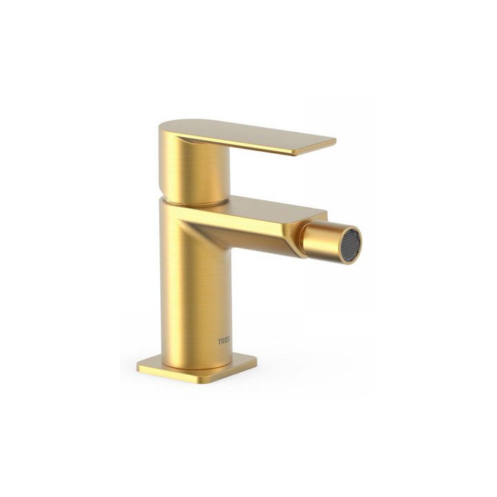 Bateria bidetowa Tres Loft Colors, stojąca, wysokość 130mm, złoty matowy