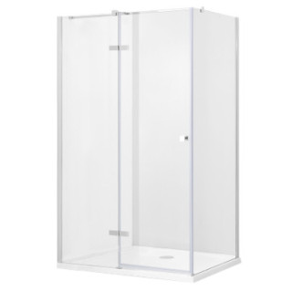 Kabina prysznicowa prostokątna Besco Viva 195, 120x90cm, prawa, szkło przejrzyste, profil chrom
