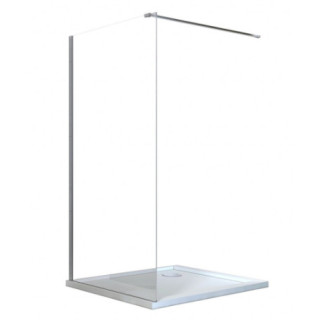 Kabina prysznicowa Walk In Besco Aveo, 90x195cm, szkło przejrzyste, profil chrom