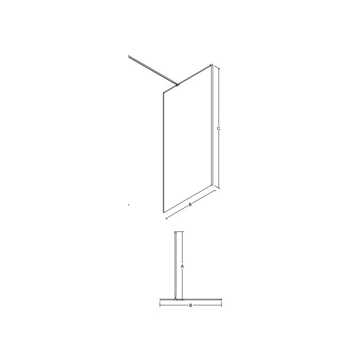 Kabina prysznicowa Walk In Besco Aveo, 90x195cm, szkło przejrzyste, profil chrom