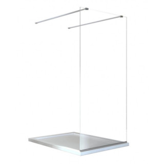 Kabina prysznicowa Walk In Besco Aveo, 90x195cm, szkło przejrzyste, profil chrom