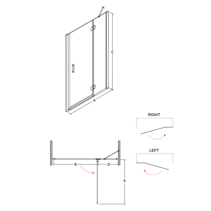 Kabina prysznicowa Walk In Besco Excea, 120x90cm, motyw kraty, profil czarny mat