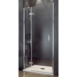 Kabina prysznicowa Walk In Besco Excea, 120x90cm, motyw kraty, profil czarny mat