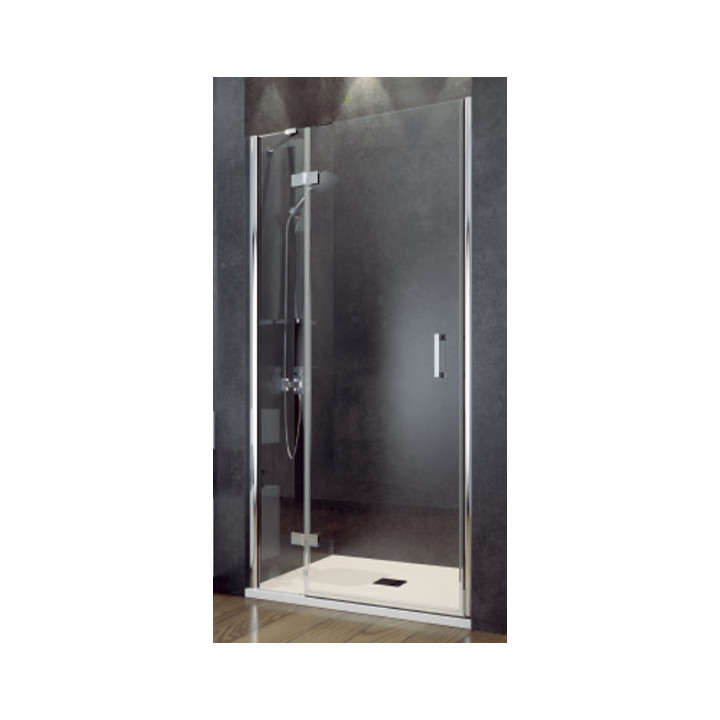 Kabina prysznicowa Walk In Besco Excea, 120x90cm, motyw kraty, profil czarny mat