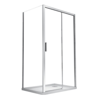 Drzwi prysznicowe do wnęki Besco Viva, 100x195cm, lewe, wahadłowe, szkło przejrzyste, profil chrom