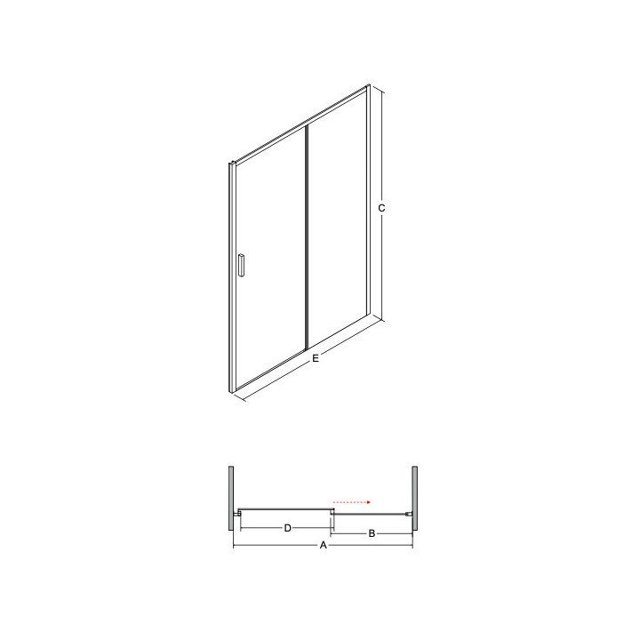 Drzwi prysznicowe do wnęki Besco Viva, 100x195cm, lewe, wahadłowe, szkło przejrzyste, profil chrom