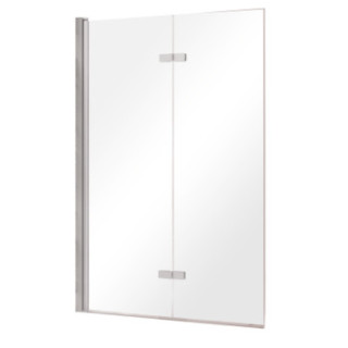 Parawan nawannowy Besco Lumix, 100x145cm, 2-skrzydłowy, szkło przejrzyste, profil chrom