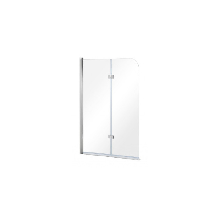 Parawan nawannowy Besco Prestigio, 80x150cm, 2-skrzydłowy, szkło przejrzyste, profil chrom