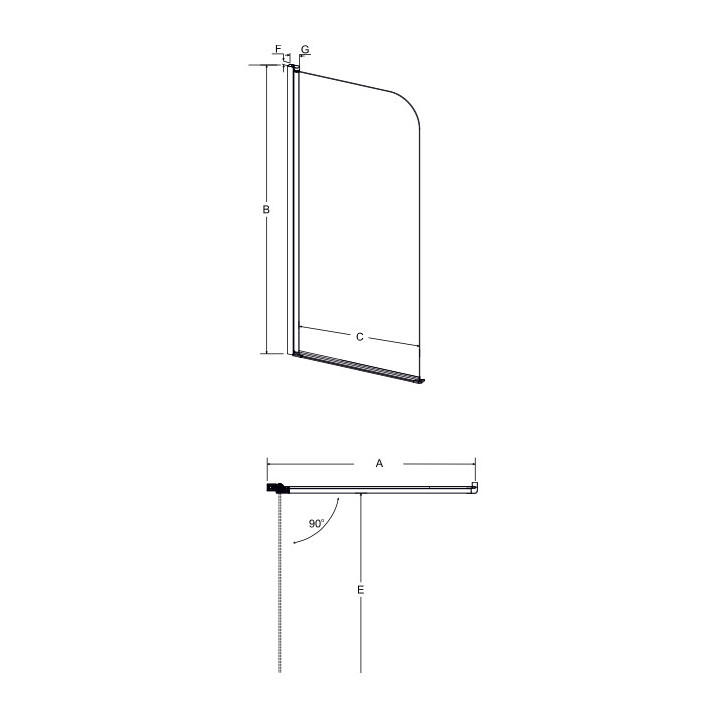 Parawan nawannowy Besco Avigo, 100x145cm, 2-skrzydłowy, szkło przejrzyste, profil chrom