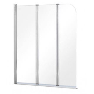 Parawan nawannowy Besco Prime 2, 90x140cm, 2-skrzydłowy, szkło przejrzyste, profil chrom