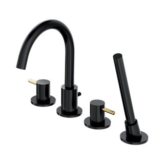 Bateria wannowa 4-otworowa Omnires Y, z słuchawką 1-funkcyjną, nikiel 