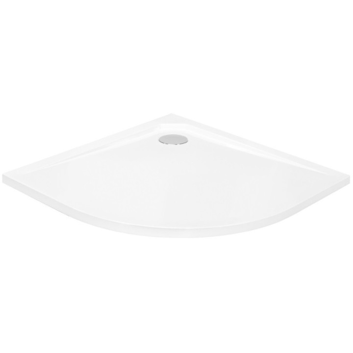 Brodzik półokrągły Besco Axim Ultraslim, 80x80cm, akrylowy, biały