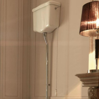 Mechanizm spłukujący Kerasan Retro, do spłuczki wysokiej, z łańcuszkiem, chrom