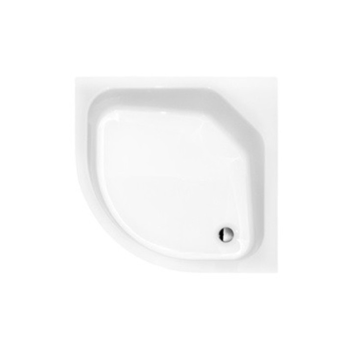 Brodzik półokrągły Besco Diper I, 80x80cm, głęboki, z siedziskiem, akrylowy, biały