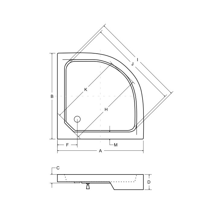 Brodzik półokrągły Besco Oliver II, 80x80cm, z podwyższonym siedziskiem, akrylowy, biały