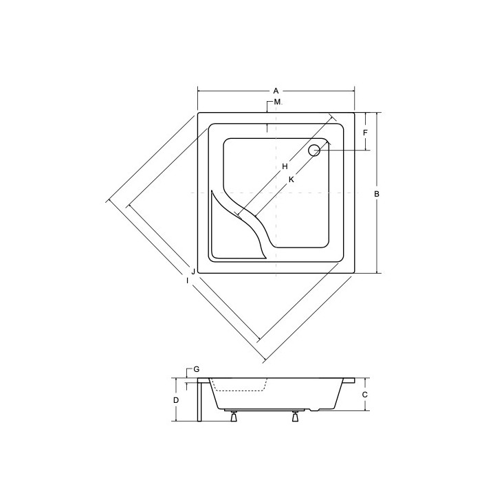 Brodzik półokrągły Besco Alex, 80x80cm, zintegrowana obudowa, akrylowy, biały