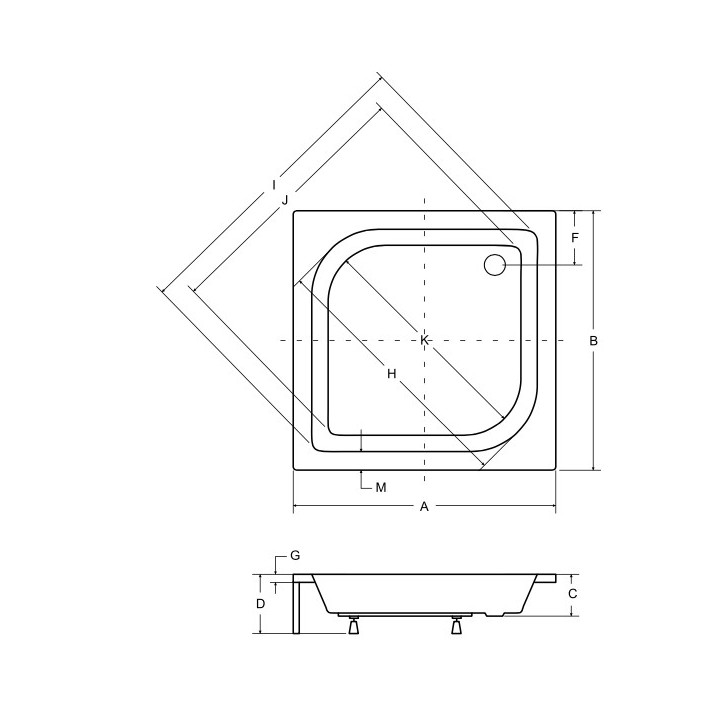 Brodzik kwadratowy Besco Igor, 80x80cm, głęboki, z siedziskiem, akrylowy, biały