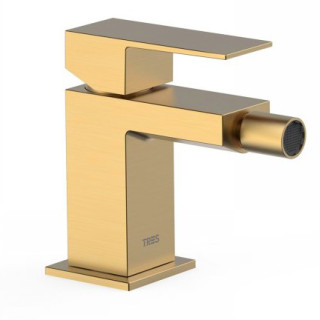 Bateria bidetowa Tres Caudro Colors, stojąca, wysokość 115mm, złoty matowy