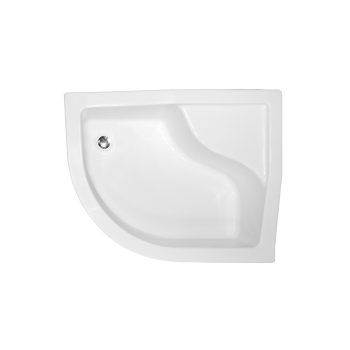 Brodzik asymentryczny Besco Saturn, 100x80cm, prawy, zintegrowana obudowa, akrylowy, biały