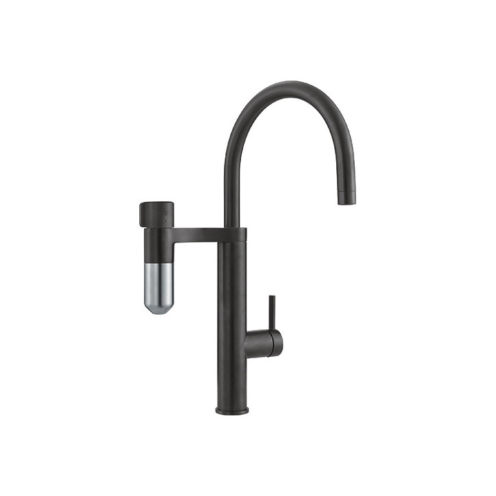Bateria kuchenna do filtrowania wody Franke Vital S, obracana wylewka, wysokość 311mm, czarny mat/stal szlachetna