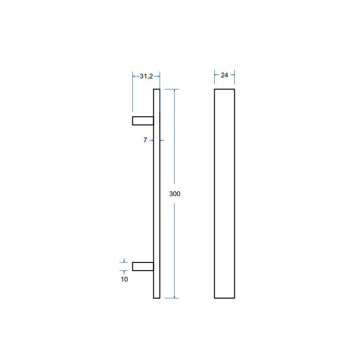 Uchwyt wannowy Besco Flex, 23cm, chrom/czarny