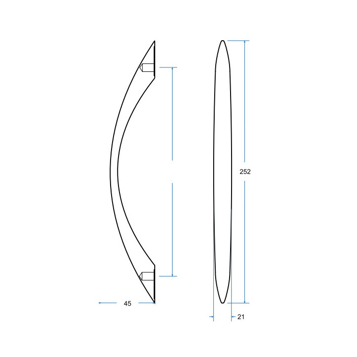 Uchwyt wannowy Besco Quadro, 30cm, chrom