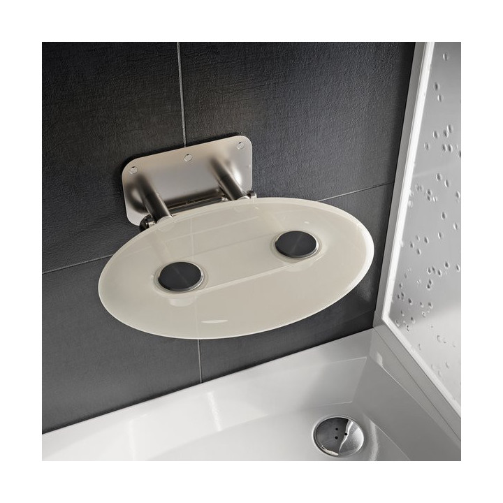 Siedzisko prysznicowe Ravak OVO-P Clear, 41x35cm, składane, czarne