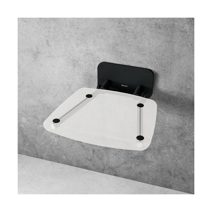 Siedzisko prysznicowe Ravak OVO-P II Clear, 41x35cm, składane, nierdzewny