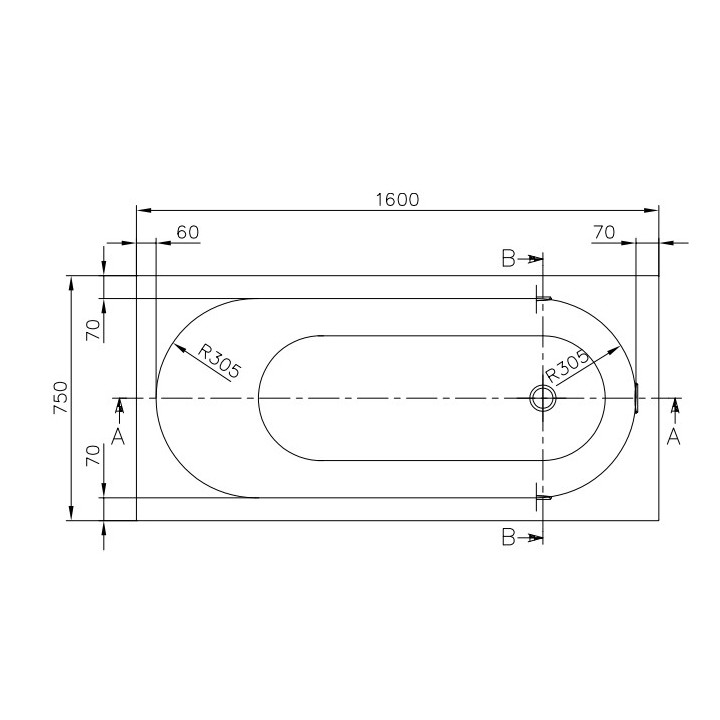 Wanna prostokątna Villeroy&Boch Oberon, 160x75 cm z nóżkami, biały Alpin