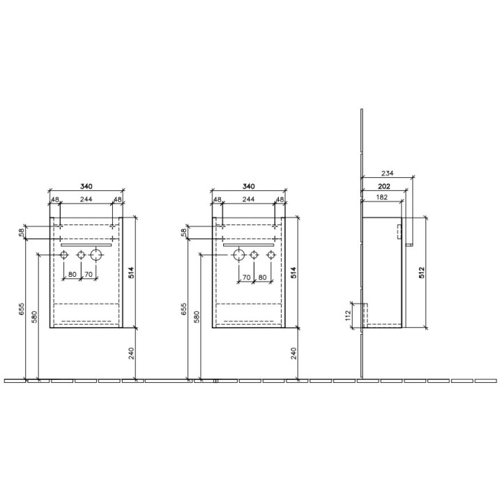 Szafka podumywalkowa Villeroy&Boch Avento, 34x20cm, Crystal Grey