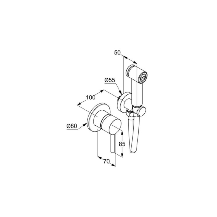 Zestaw higieniczny - komplet Kludi BOZZ, czarny mat