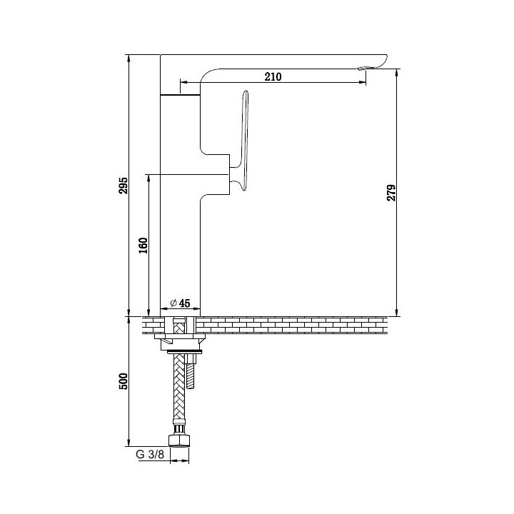 Bateria Kohlman Experience Black umywalkowa stojąca wys. 295mm, czarny mat- sanitbuy.pl