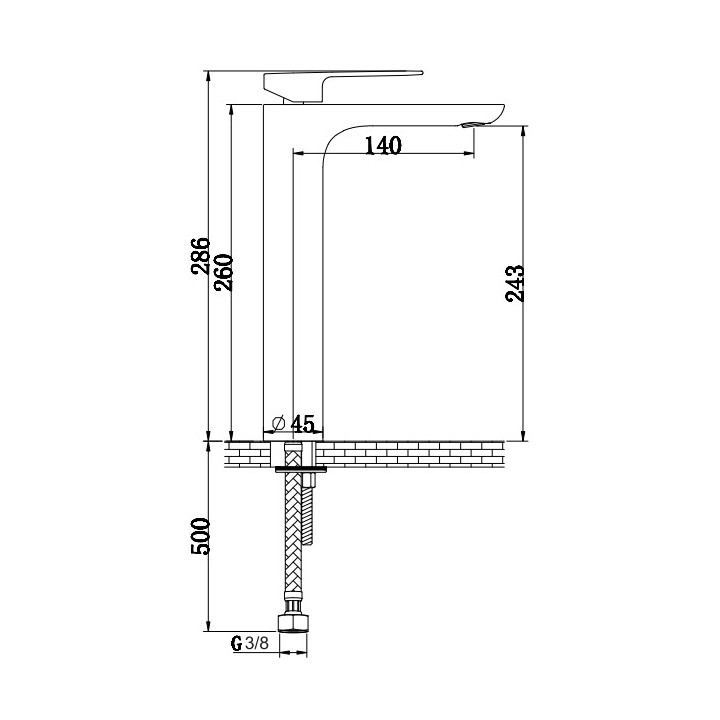 Bateria umywalkowa Kohlman Proxima, stojąca, wysokość 137mm, chrom