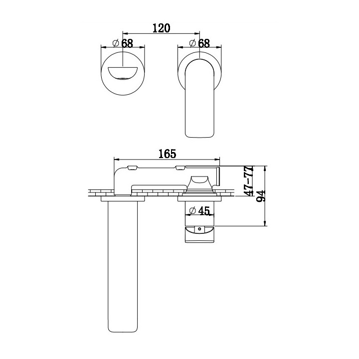 Bateria umywalkowa Kohlman Proxima, stojąca, wysokość 286mm, chrom