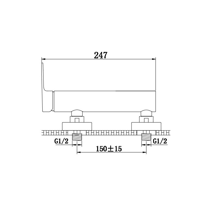 Bateria wannowa Kohlman Proxima, natynkowa, 2 wyjścia wody, chrom