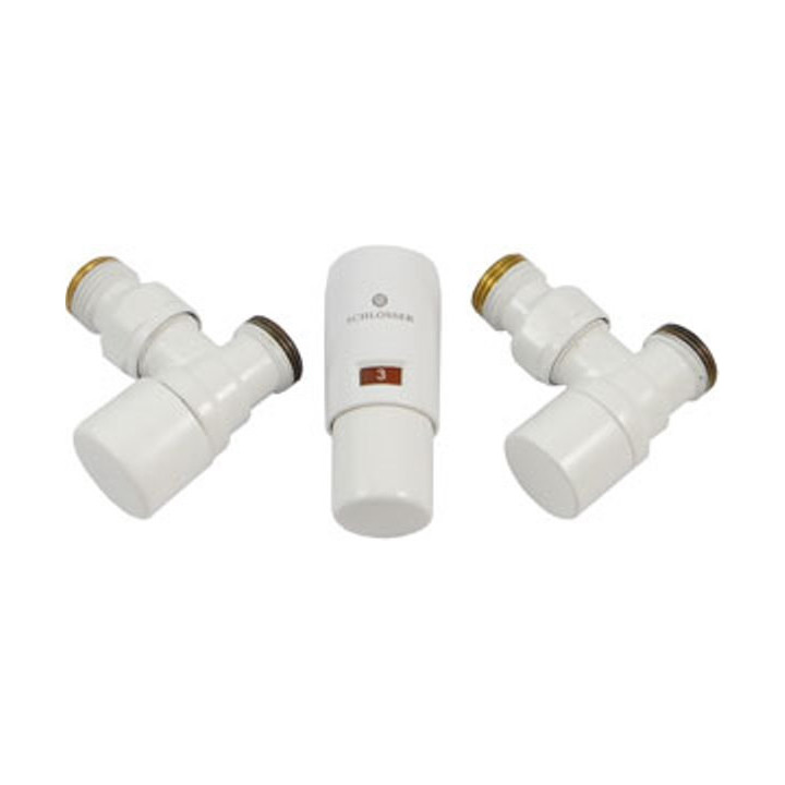 Zestaw łazienkowy, termostatyczny Schlosser Exclusive Mini osiowo prawy - biały